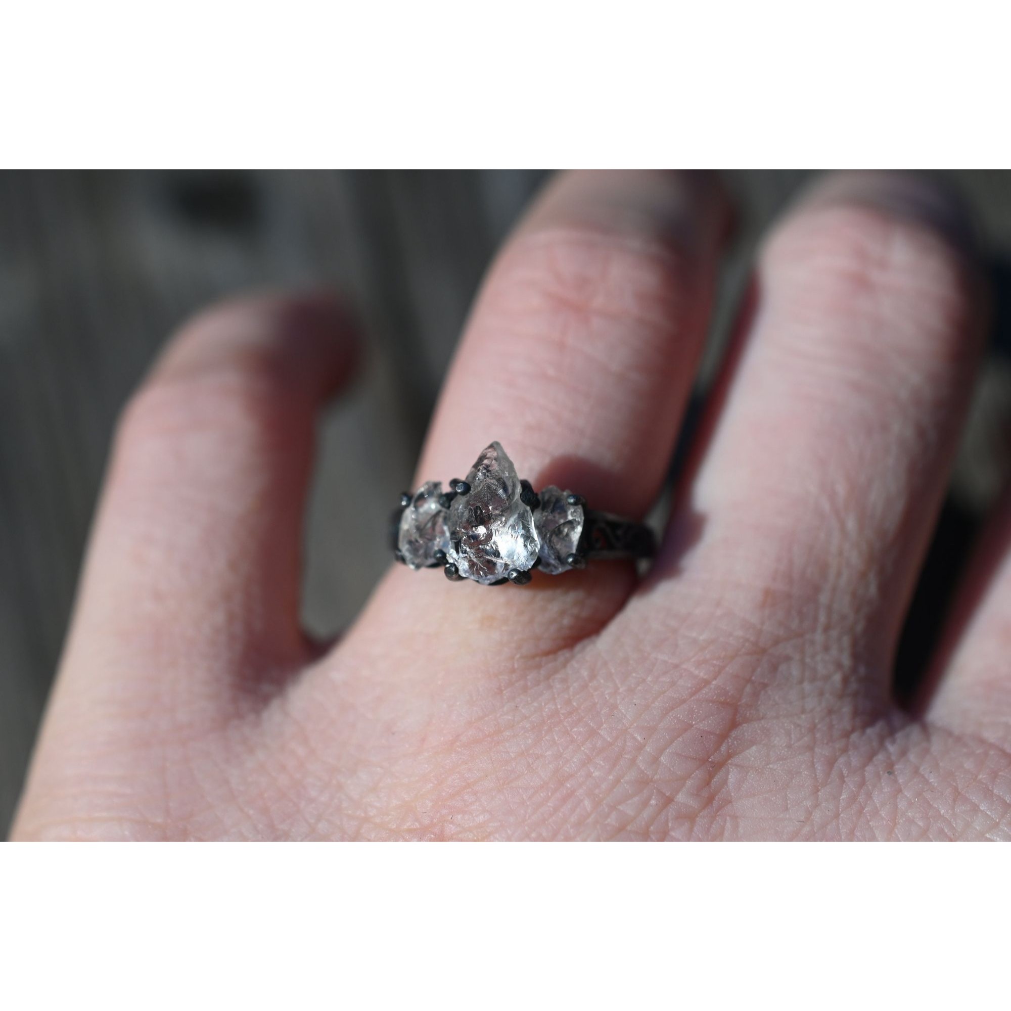 Unique Engagement Ring Diamond Ring Raw Stone Ring Anniversary Ring Diamond